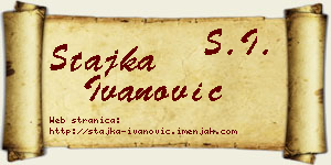 Stajka Ivanović vizit kartica
